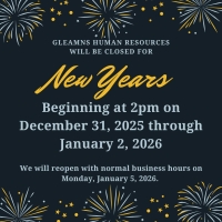 Gleamns human resources will be closed for New Year